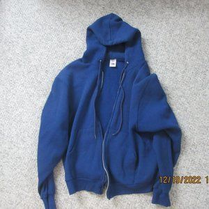 blue zip up sweater